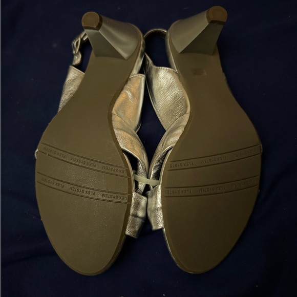 Size 8 Silver Open-Toed Heels - Picture 2 of 6